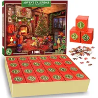 HappyGoLucky Adventskalender 2024 Puzzle Erwachsene, Jigsaw Puzzle 1000 Teile Weihnachten Geschenke für Erwachsene und Kinder Weihnachtskalender für Männer und Frauen Geschenk Nikolaus Mädchen Junge