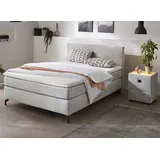 INOSIGN Boxspringbett Alinas, mit Topper" und Zierkissen, in unterschiedliche Farbvarianten und Breiten lieferbar, grau