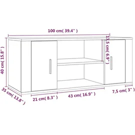 vidaXL TV-Schrank Sonoma-Eiche 100x35x40 cm Holzwerkstoff