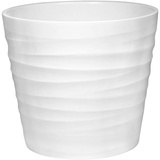 Dehner Übertopf Wave konisch Ø 28 x 24 cm weiß