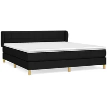 vidaXL Boxspringbett mit Matratze Schwarz 180x200 cm Stoff