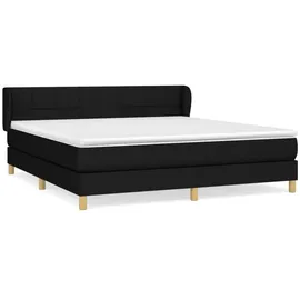 vidaXL Boxspringbett mit Matratze Schwarz 180x200 cm Stoff