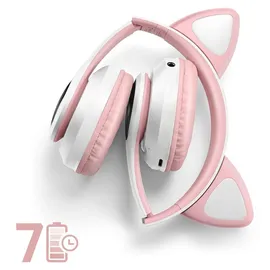 Avizar Bluetooth Kinderkopfhörer Katzenohren Rosa