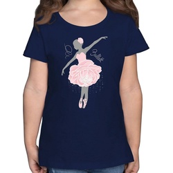 Shirtracer T-Shirt Ballerina – grau/rosa – Kinder Sport Kleidung – Mädchen Kinder T-Shirt ballerina tshirt blau 152 (12/13 Jahre)