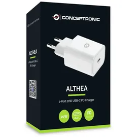 Conceptronic ALTHEA 1-Port 20W USB-C PD-Ladegerät weiß (ALTHEA07W)