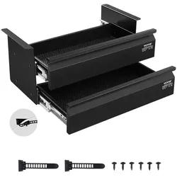 VEVOR Untertisch Schublade mit Regal Unterbau Schreibtisch 457x227x200mm 2-Fach