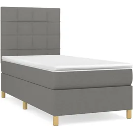 vidaXL Boxspringbett 100 x 200 cm Dunkelgrau