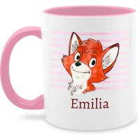 Tasse Tassen 325ml - Süßer Fuchs - Mädchen Geschenk Fox - 325 ml - Rosa - personalisierte kinder +mit+fuchs name