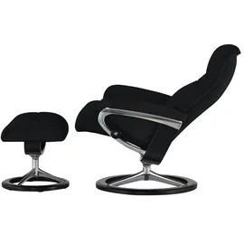 Stressless Relaxsessel Leder 79 x 103 x 73 cm Schwarz mit Hocker