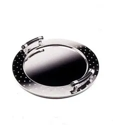 Alessi MGVASS Tablett mit schwarzen Griffen