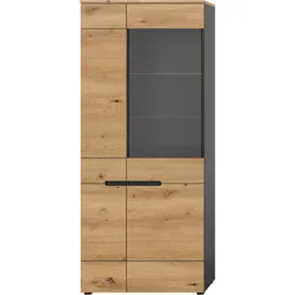 Home Affaire Vitrine REHAT 80 x 37 x 190 cm Grau