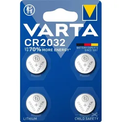 VARTA CR2032 Lithium-Knopfzelle 3V 4er Blister