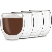 DUOS® Jumbo Latte Macchiato Gläser Set 4x410ml, Doppelwandige Gläser Latte Macchiato, Doppelwandige Kaffeegläser, Teegläser, Cappuccino Gläser Eiskaffee Gläser Thermogläser doppelwandig Espressotassen