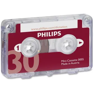 Philips LFH0005 Mini-Kassetten, 30 Minuten, Rot, 1 Stück