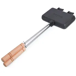 CHEFGASTRO BBQ Waffeleisen aus Gusseisen mit längenverstellbaren Stiel