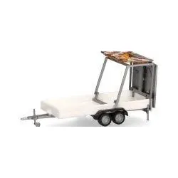 Verkehrssicherungsanhänger 2achs weiß Modell von herpa 1:87
