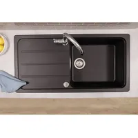 Respekta Küchenspüle Einbauspüle Spülbecken Granitspüle 100 x 50 Schwarz