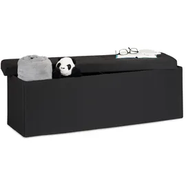 Relaxdays Sitzbank Faltbar Schwarz 38 x 114 x 38 cm