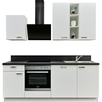 Express Küchen Küchenzeile »Bari«, Soft-Close-Funktion und Vollauszug, vormontiert, Breite 220 cm, weiß