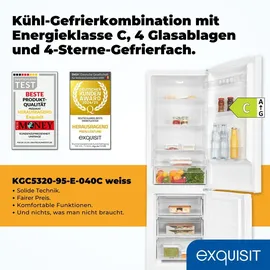 GGV Exquisit Exquisit Kühl-Gefrierkombination, KGC5320-95-E-040C weiss