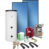Sunex Solaranlage Paket Warmwasser Flachkollektoren 5,02m2 Solarspeicher 300 l Solar