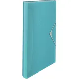 Esselte A4-Fächermappe, transparente Mappe mit 5 Registern/6 Fächern, zur Schreibtischorganisation mit Prägemuster, Colour'Breeze Serie, Blau, 626252