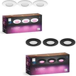 Philips Hue White & Color Ambiance Slim Recessed 90mm weiß Set, 3-tlg. (929003712102)