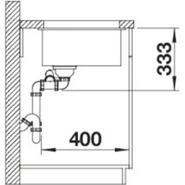 Blanco Rotan 340/160-U softweiß + Handbetätigung