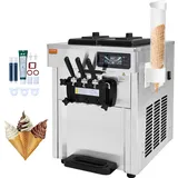 Vevor Eismaschine, italienische Eismaschine, 3 Geschmacksrichtungen, 18–28 l/h