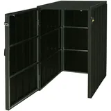 Mendler XL 1er-/2er-WPC-Mülltonnenverkleidung HWC-J28, Premium Mülltonnenbox, Metall Holzoptik, erweiterbar - anthrazit
