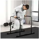 sportnow HOMCOM Dip Barren Bars 2er Set Rutschfest Dip Station 80-100 cm Höhenverstellbar Fitness Parallettes für Muskeltraining und Krafttraining Stahl Schwarz