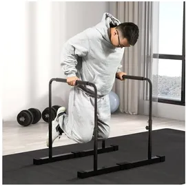 sportnow HOMCOM Dip Barren Bars 2er Set Rutschfest Dip Station 80-100 cm Höhenverstellbar Fitness Parallettes für Muskeltraining und Krafttraining Stahl Schwarz