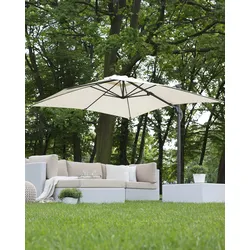 Ampelschirm 250 x 250 x 235 cm helles beige / dunkelgrau MONZA