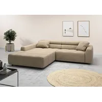 Candy 3C Candy Ecksofa »Denver auch mit Cord- und Easy care-Bezug, Kopfteilverstellung L-Form«, wahlweise. mit motorischer Sitztiefenverstellung beige