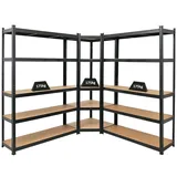 Proregal MegaDeal 1x Eckregal + 2x Schwerlastregal Ragnar HxBxT 180x190x40cm Fachlast 175kg Schwarz, Kellerregal, Steckregal, Garagenregal,
