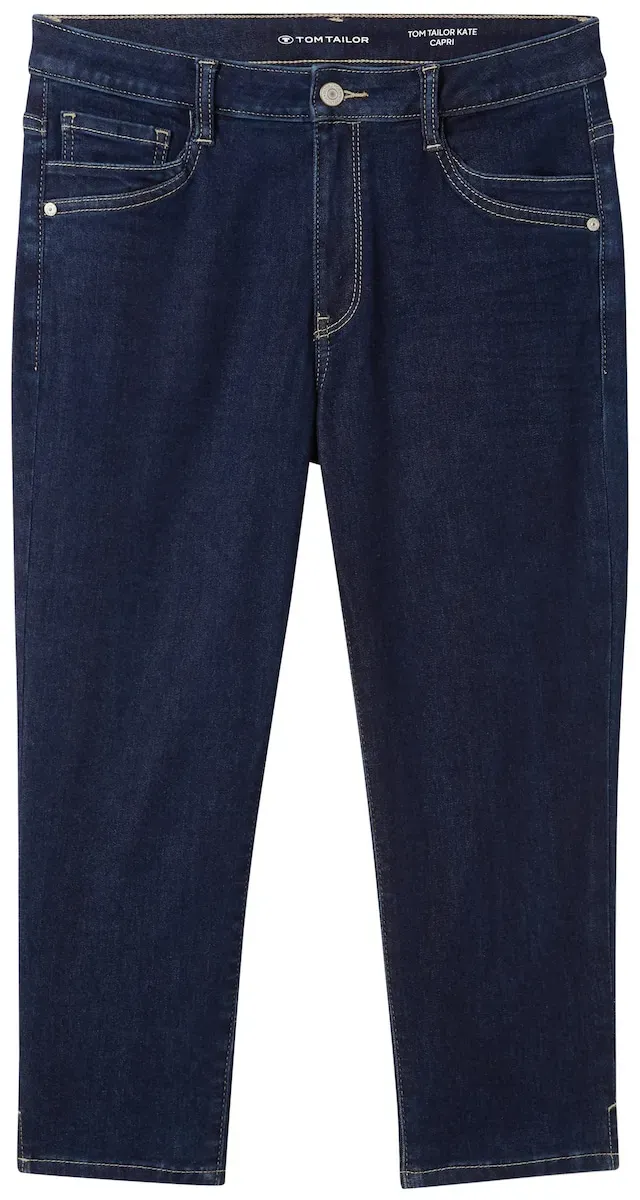 TOM TAILOR Damen Kate Caprijeans, blau, Uni, Gr. 26