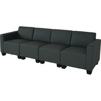 MCW Modular 4-Sitzer Sofa Couch Moncalieri, Kunstleder ~ dunkelgrau