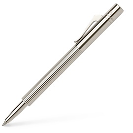 Graf von Faber-Castell 148010 - Taschenkugelschreiber Pocket Pen Slim komplett platiniert Mit schwarzer D1 Mine, Schreibstärke M, silber, 1 Stück