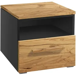 Hasena Accessoires Onia Nachttisch Massivholz 45x50x41 cm - montiert - Anthrazit/Braun