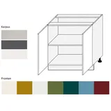 Feldmann-Wohnen Unterschrank Rimini (2-türig (Holztür), 1 Einlegeboden, 1-St., moderne Optik, MDF Kasetten-Fronten, Soft-Close) 80x50x82cm Farbe wählbar weiß