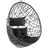 Beliani Hängesessel Alatri Polyrattan Schwarz,