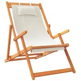 vidaXL Klappbare Strandstühle 2 Stk. Creme Stoff