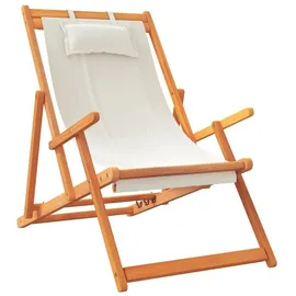 vidaXL Klappbare Strandstühle 2 Stk. Creme Stoff