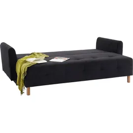 INOSIGN Schlafsofa »Nordic«, mit Federkern und Metallbeinen, Steppung im Sitzbereich schwarz