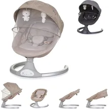 Chipolino Babywippe Nest Musik, Fernbedienung, Kissen, Gurt, Timer, Plüschtiere beige