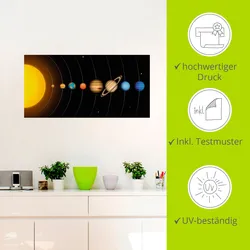 Artland Wandbild »Vector Sonnensystem mit Planeten«, Sonnensystem, (1 St.), als Alubild, Outdoorbild, Leinwandbild, Poster, Wandaufkleber Artland Farbe Bild(er): bunt