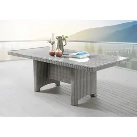 Destiny PALMA Luna Sitzgruppe vintage Weiß Tisch 165x90 Loungegruppe Hochlehner