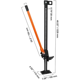 Vevor Wagenheber Offroad Farm Jack Wagenheber 3,18 t, Offroad Wagenheber Lift 105–1035 mm, Offroad Heber ATV Heber für Bauernhof, Straßenrettungen & Fluchtversuche usw. Stahlheber Traktor