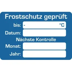 Eichner Kundendienstaufkleber, Text: Frostschutz