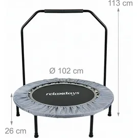 Relaxdays Fitness-Trampolin 102 cm Schwarz/Grau